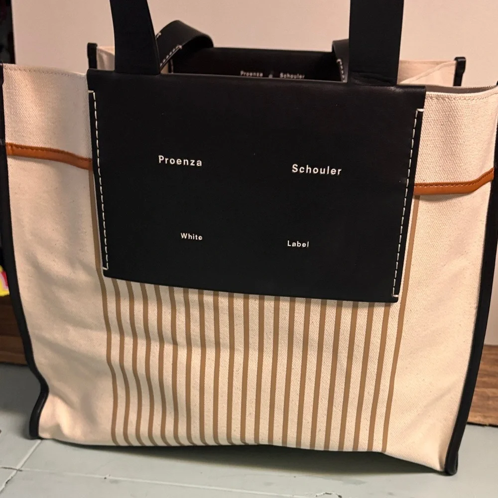 Proenza Schouler White Label Morris Large Striped Tote - Picture 2 of 16